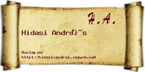 Hidasi András névjegykártya