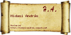 Hidasi András névjegykártya