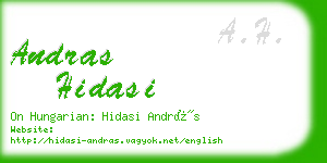 andras hidasi business card